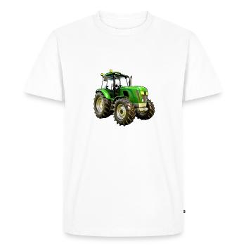 Tracteur moderne Tracteur - T-shirt Premium bio Homme - blanc - Devant - Nico (187cm)