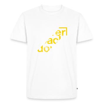 Perseverance Illustrated: The Motto 'Never Received - Men's Premium Organic T-Shirt - white - Front - Nico (187cm)