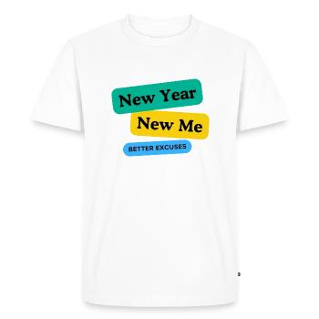 Nouvelle année, nouveau moi - T-shirt Premium bio Homme - blanc - Devant - Nico (187cm)