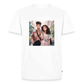 Amoureux - T-shirt Premium bio Homme - blanc - Devant - Nico (187cm)