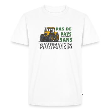 Pas de pays sans paysans - T-shirt Premium bio Homme - blanc - Devant - Nico (187cm)
