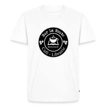 Sur La Route Logo - T-shirt Premium bio Homme - blanc - Devant - Nico (187cm)