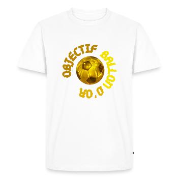 Objectif Ballon D'or : C'est toi le Meilleur - T-shirt Premium bio Homme - blanc - Devant - Nico (187cm)