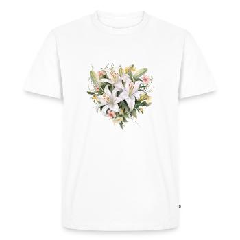 Lily Heart - Men's Premium Organic T-Shirt - white - Front - Nico (187cm)
