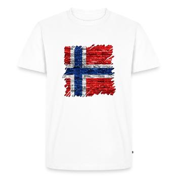 Norway Norway Flag Scandinavia Norden Tor Viking - Men's Premium Organic T-Shirt - white - Front - Nico (187cm)