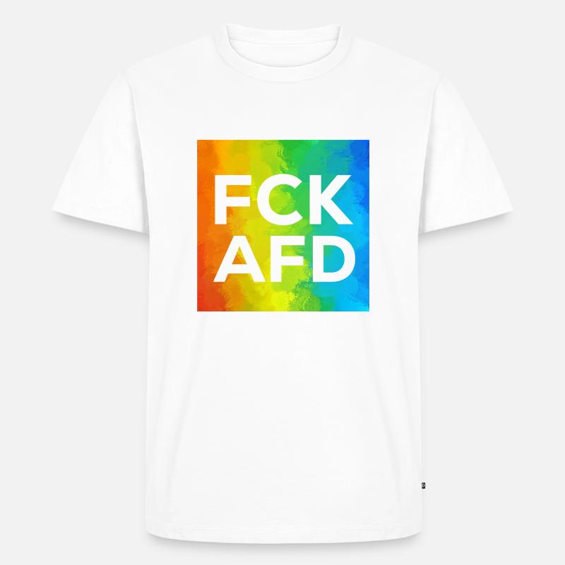 Fck AFD Cutout - Männer Premium Bio T-Shirt - Weiß