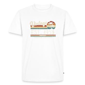 1953 Born Vintage Birthday Gift - Men's Premium Organic T-Shirt - white - Front - Nico (187cm)
