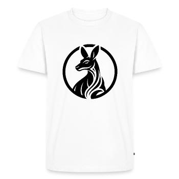 Logo kangourou en noir et blanc - T-shirt Premium bio Homme - blanc - Devant - Nico (187cm)