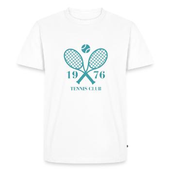 1976 tennis club - T-shirt Premium bio Homme - blanc - Devant - Nico (187cm)