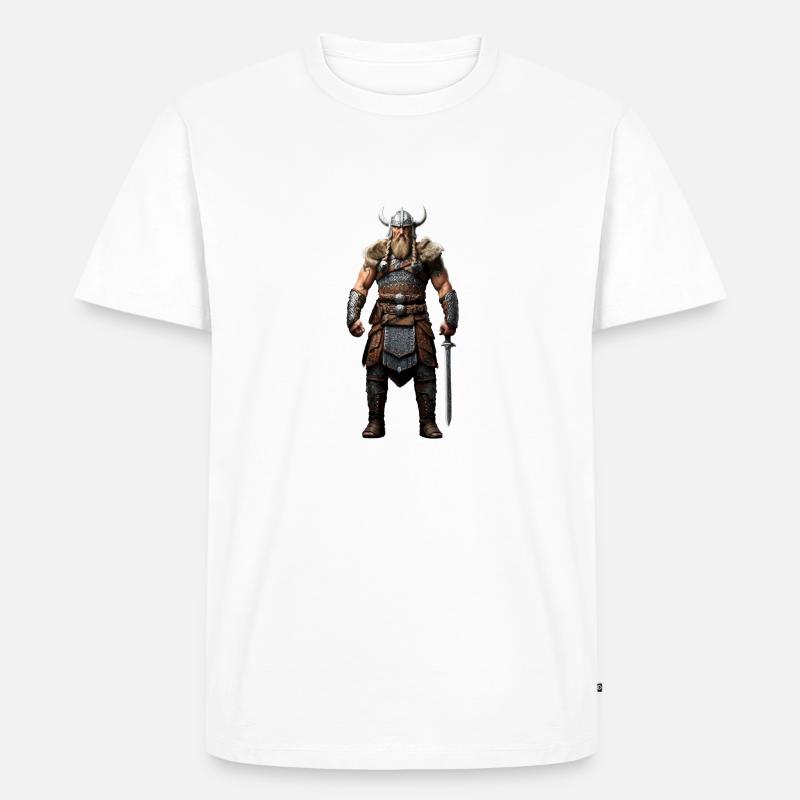 Wikinger Krieger Walhalla - Männer Premium Bio T-Shirt - Weiß