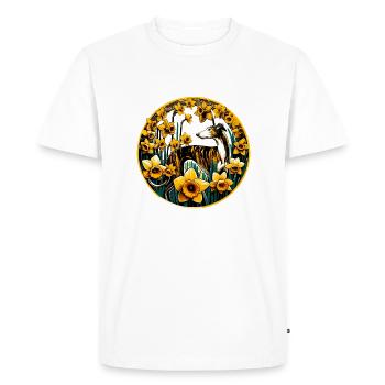 Jonquilles Lévrier - T-shirt Premium bio Homme - blanc - Devant - Nico (187cm)