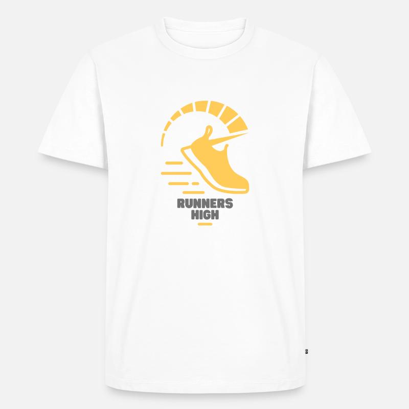Runners High - Männer Premium Bio T-Shirt - Weiß