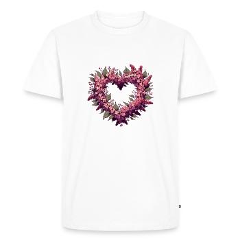 Buisson de fleurs lilas - T-shirt Premium bio Homme - blanc - Devant - Nico (187cm)