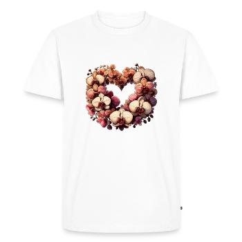 Orchidées - T-shirt Premium bio Homme - blanc - Devant - Nico (187cm)