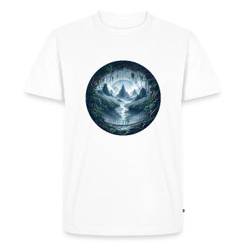 Pont vers le bonheur - T-shirt Premium bio Homme - blanc - Devant - Nico (187cm)