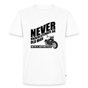 Drôle de dicton de moto - T-shirt Premium bio Homme - blanc - Devant - Nico (187cm)