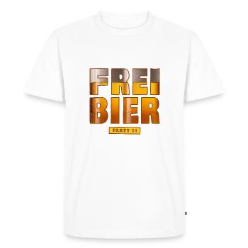 Fête de la bière gratuite 24 - T-shirt Premium bio Homme - blanc - Devant - Nico (187cm)