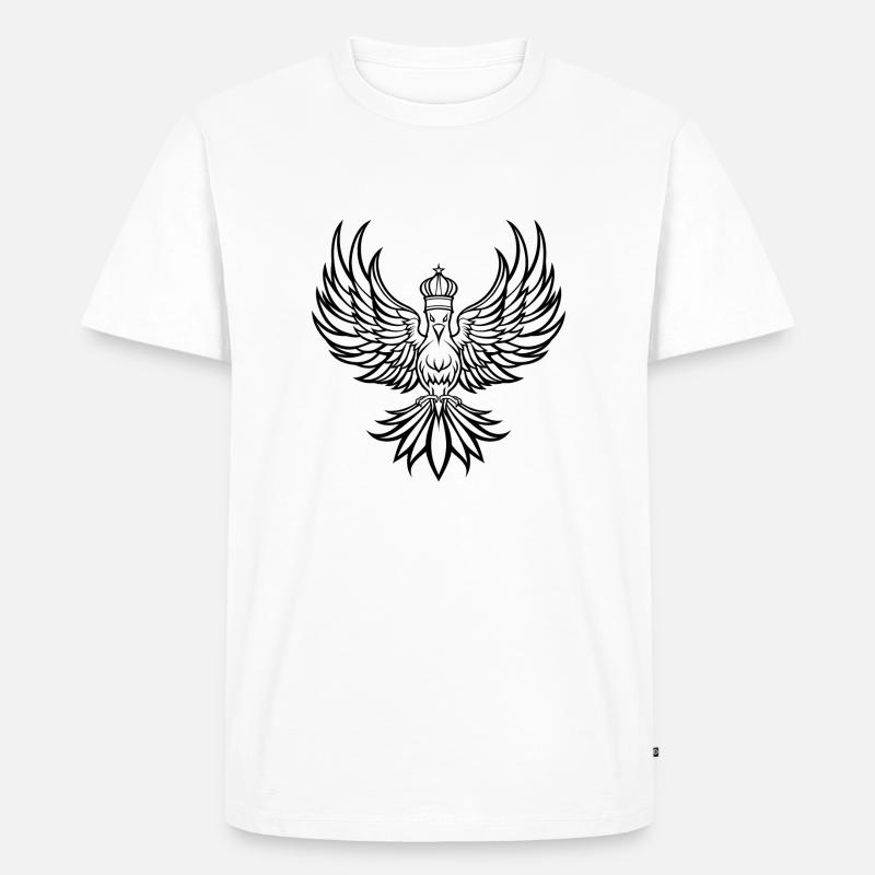 Phoenix mit Krone - Männer Premium Bio T-Shirt - Weiß