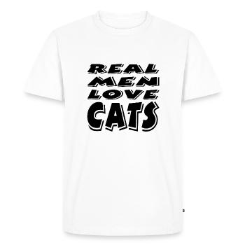 Chat - T-shirt Premium bio Homme - blanc - Devant - Nico (187cm)