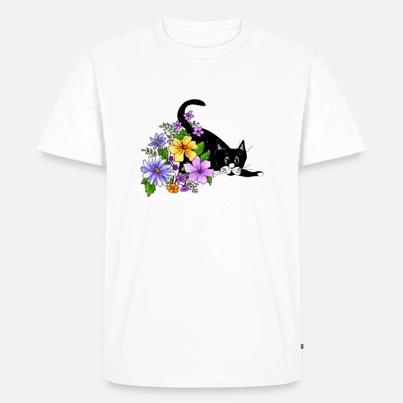 Katze - Männer Premium Bio T-Shirt - Weiß