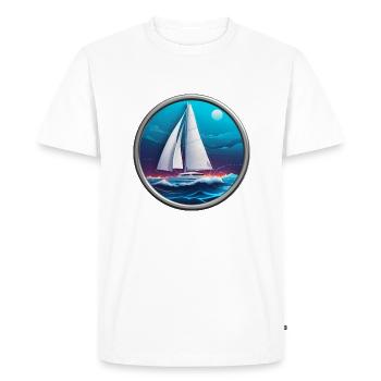 Sur l’eau - T-shirt Premium bio Homme - blanc - Devant - Nico (187cm)