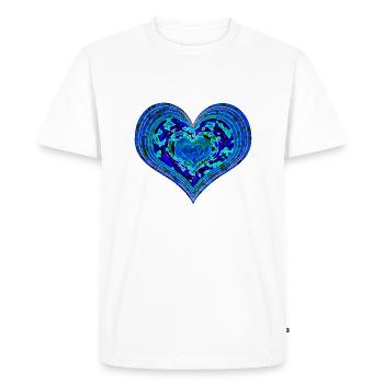 coeur psychédélique - T-shirt Premium bio Homme - blanc - Devant - Nico (187cm)
