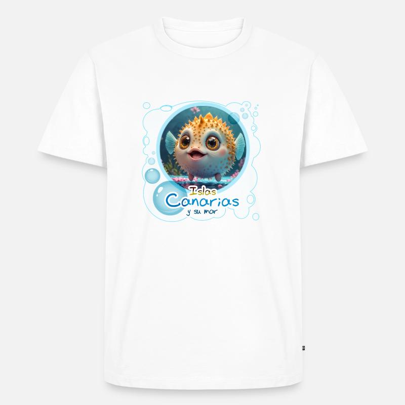 Kugelfisch - Männer Premium Bio T-Shirt - Weiß