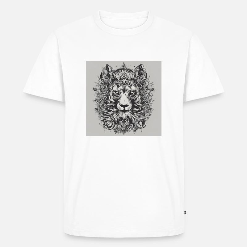 Löwe - Männer Premium Bio T-Shirt - Weiß