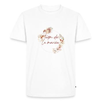 Team de la mariée couronne fleurs Boho - T-shirt Premium bio Homme - blanc - Devant - Nico (187cm)