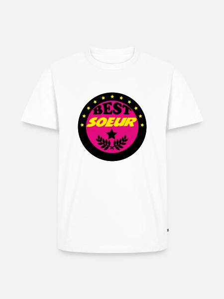 BESTE SCHWESTER - Männer Premium Bio T-Shirt - Weiß