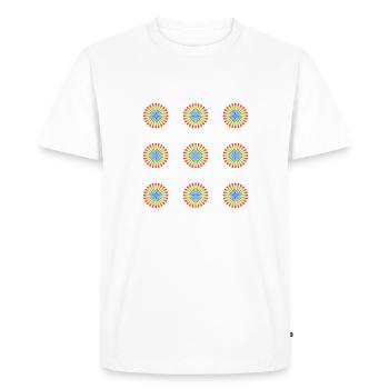 Fleurs arc-en-ciel - T-shirt Premium bio Homme - blanc - Devant - Nico (187cm)