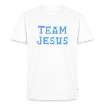 Équipe Jésus - T-shirt Premium bio Homme - blanc - Devant - Nico (187cm)