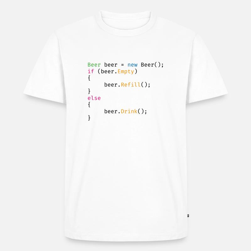 BeerCode - Männer Premium Bio T-Shirt - Weiß
