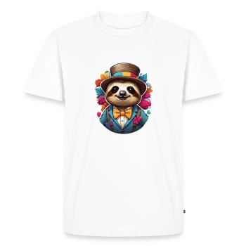 Funny Sloth Comic - Men's Premium Organic T-Shirt - white - Front - Nico (187cm)