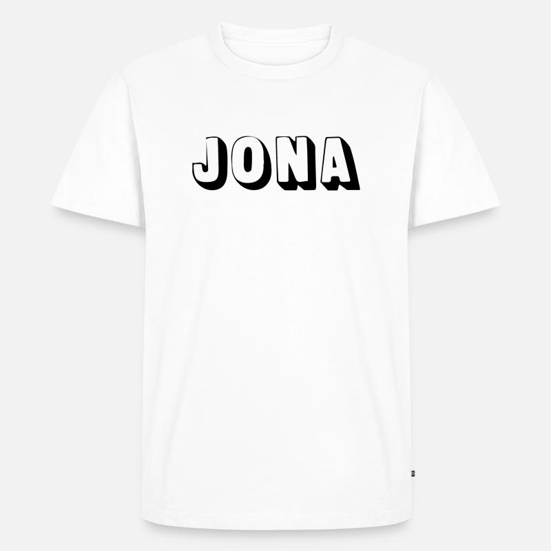 Name - Jon - Männer Premium Bio T-Shirt - Weiß