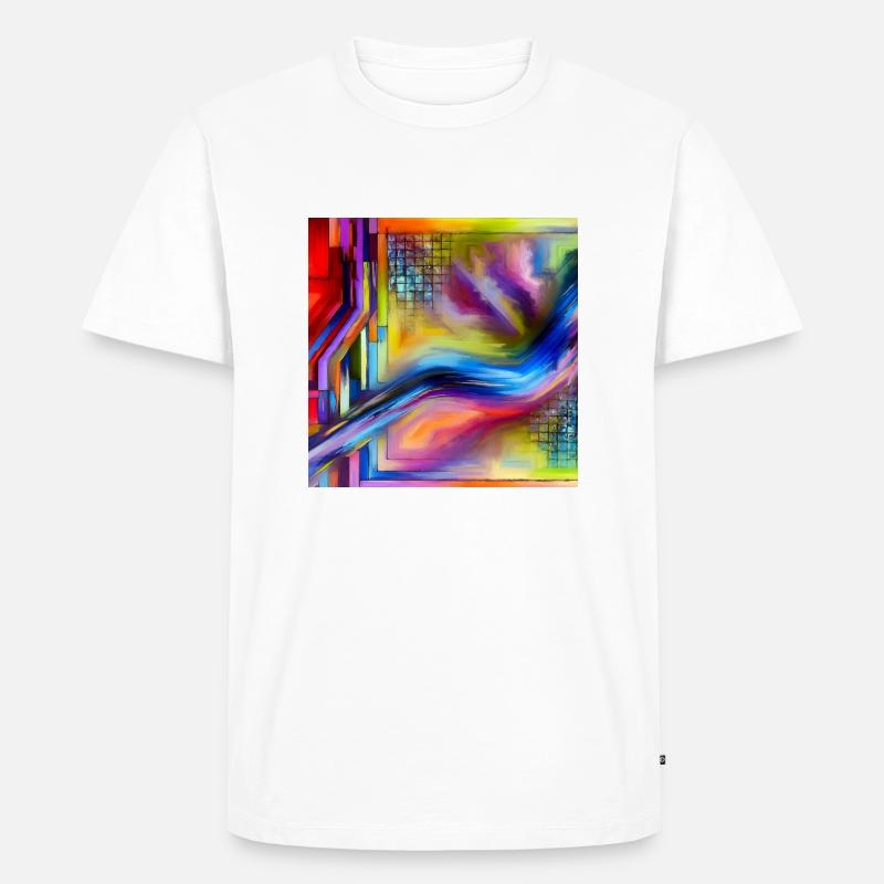 Abstrakte Energie - Abstraktes Gemälde - Männer Premium Bio T-Shirt - Weiß