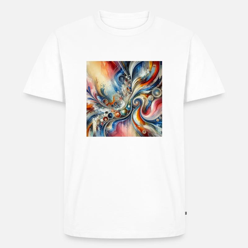 Lebendige Echos - Abstraktes Gemälde - Männer Premium Bio T-Shirt - Weiß