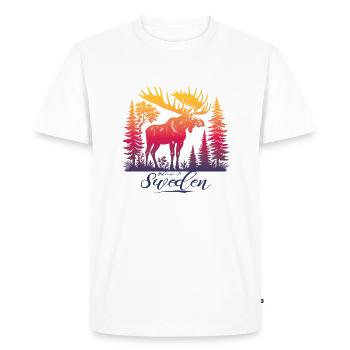Suède Suède Viking Nordique Scandinavie Solstice d’été - T-shirt Premium bio Homme - blanc - Devant - Nico (187cm)