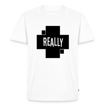 vraiment - T-shirt Premium bio Homme - blanc - Devant - Nico (187cm)