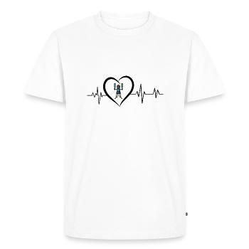 battement de cœur yoseikan budo - T-shirt Premium bio Homme - blanc - Devant - Nico (187cm)