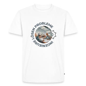 Engineers solve problems - Men's Premium Organic T-Shirt - white - Front - Nico (187cm)