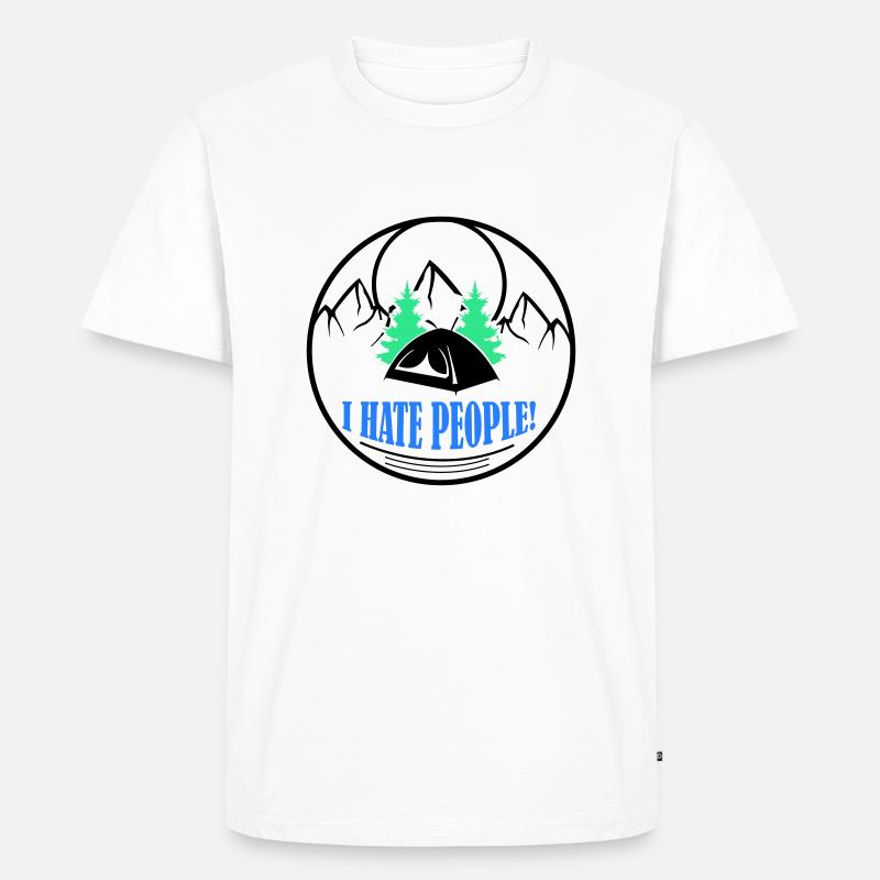 i hate people - Männer Premium Bio T-Shirt - Weiß