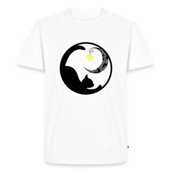 Chat Lune 02 - T-shirt Premium bio Homme - blanc - Devant - Nico (187cm)