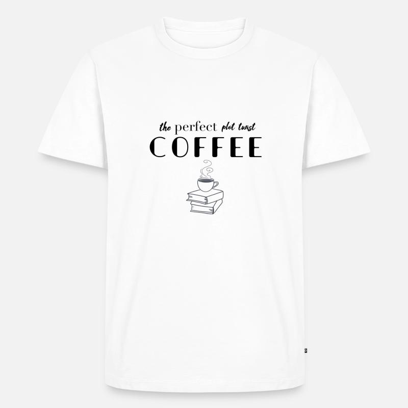 Plot twist Coffee - Männer Premium Bio T-Shirt - Weiß