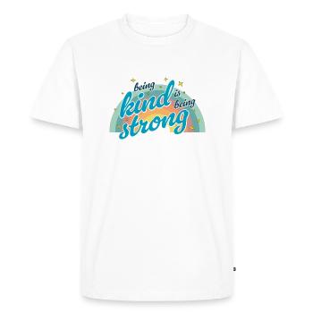 Being kind is being strong - Men's Premium Organic T-Shirt - white - Front - Nico (187cm)