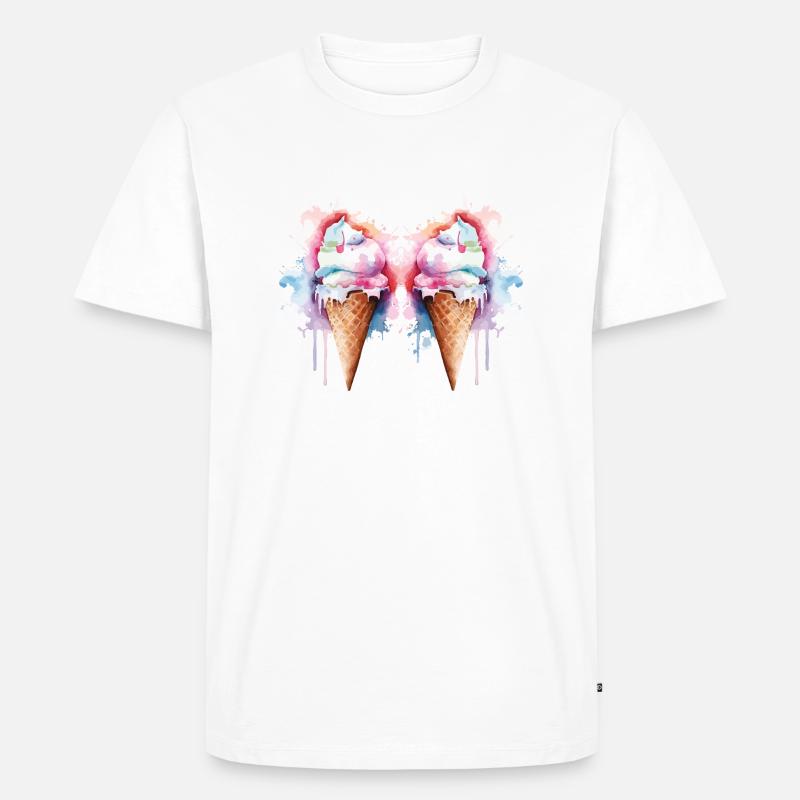Eis Eiscreme - Männer Premium Bio T-Shirt - Weiß