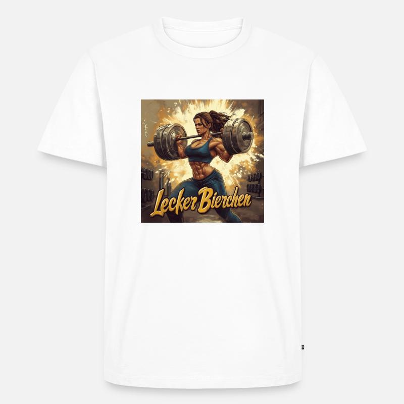 Lecker Bierchen: Ab in's Training mit dir! - Männer Premium Bio T-Shirt - Weiß