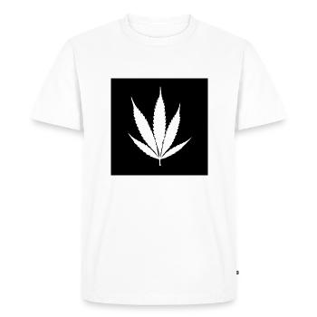 Cannabis leaf black classic - Men's Premium Organic T-Shirt - white - Front - Nico (187cm)