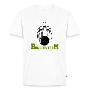 Bowling Team - Men's Premium Organic T-Shirt - white - Front - Nico (187cm)