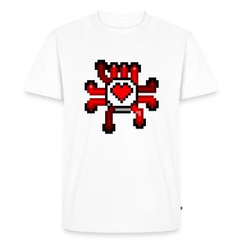 Coeur Pixels - T-shirt Premium bio Homme - blanc - Devant - Nico (187cm)